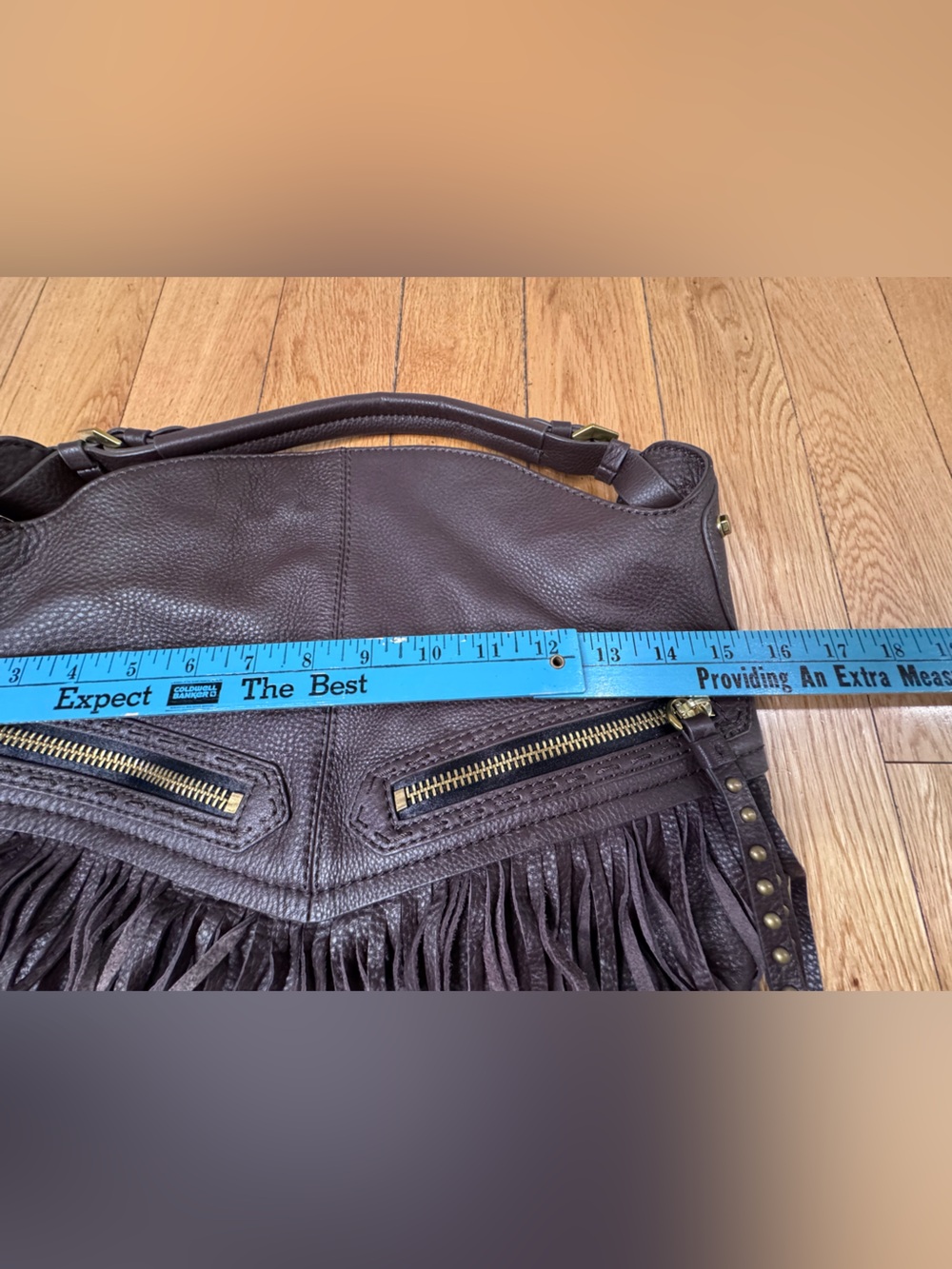 New OrYany Bristol Hobo Fringed 100% Genuine Leather Bag in Dark Brown - Picture 11 of 16